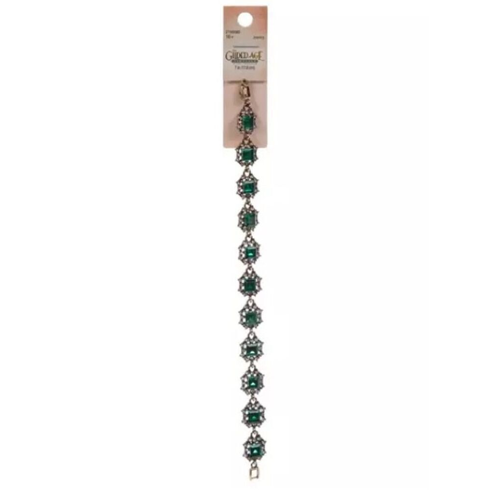 New Green Square Rhinestone Bracelet - Picture 2 of 2